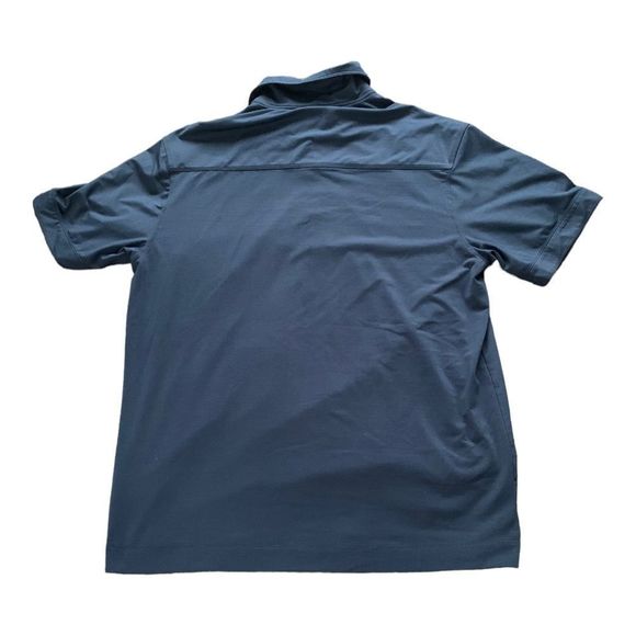 Mens Field & Stream Quarter Snap Button Navy Short Sleeve Polo Shirt - Picture 2 of 6